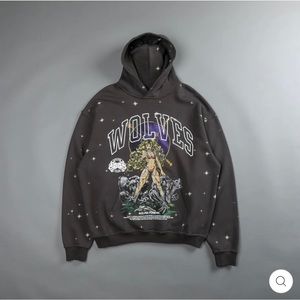 DARC SPORT OHANA FIERCE VINTAGE PIERCE UNISEX HOODIE IN WOLF GRAY STARRY NIGHT L